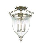 Hudson Valley Hanover 3 Light Ceiling Light in Polished Nickel