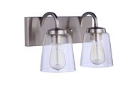 Elsa 2-Light Bathroom Vanity Light in Brushed Polished Nickel