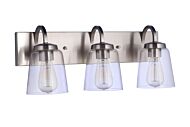 Elsa 3-Light Bathroom Vanity Light in Brushed Polished Nickel