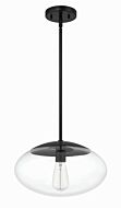 Gaze 1-Light Pendant in Flat Black