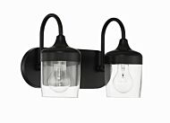 Wrenn 2-Light Bathroom Vanity Light in Flat Black