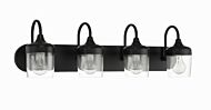 Wrenn 4-Light Bathroom Vanity Light in Flat Black