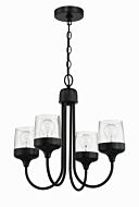 Wrenn 4-Light Chandelier in Flat Black