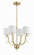 Fortuna 4-Light Chandelier in Satin Brass