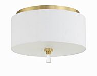 Fortuna 2-Light Flush Mount in Satin Brass