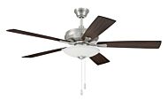 Eos Bowl 3-Light 52" Hanging Ceiling Fan in Brushed Polished Nickel