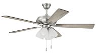 Eos Frost 4-Light 52" Hanging Ceiling Fan in Brushed Polished Nickel