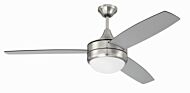 Phaze II 3-Blade 2-Light 52" Hanging Ceiling Fan in Brushed Polished Nickel