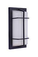 Bulkhead Rectangular 2-Light Outdoor Bulkhead in Textured Black