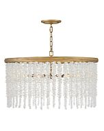 Rubina 6-Light LED Convertible Chandelier in Burnished Gold