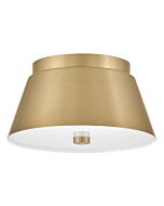 Tess 2-Light LED Flush Mount in Lacquered Brass