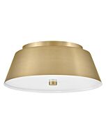 Tess 2-Light LED Flush Mount in Lacquered Brass