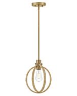 Fallon 1-Light LED Pendant in Lacquered Brass