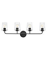 Kline 4-Light LED Bathroom Vanity Light in Black