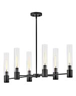 Shea 6-Light LED Linear Chandelier in Black