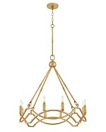 Leona 8-Light LED Chandelier in Distressed Brass