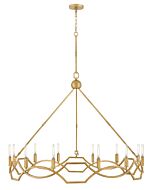 Leona 12-Light LED Chandelier in Distressed Brass