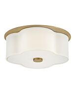 Delaney 2-Light LED Flush Mount in Heritage Brass