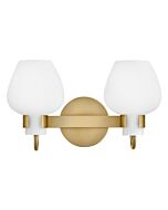 Sylvie 2-Light LED Bathroom Vanity Light in Heritage Brass