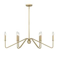 Six Light Linear Pendant by Golden