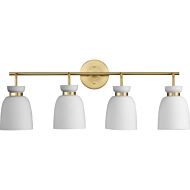 Lexie 4-Light Bathroom Vanity Light & Vanity in Brushed Gold