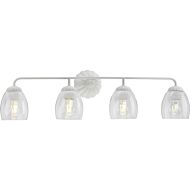 Quillan 4-Light Bathroom Vanity Light & Vanity in White Plaster