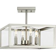 Hillcrest 4-Light Semi-Flush Mount in Brushed Nickel