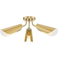 Cornett 3-Light Flush Mount in Brushed Gold