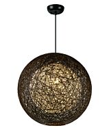 Maxim Lighting Bali 19 Inch Twine Pendant in Chocolate