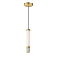 Travertine 2-Light LED Pendant in Travertine with Gold