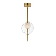 Martini 1-Light LED Pendant in Natural Aged Brass