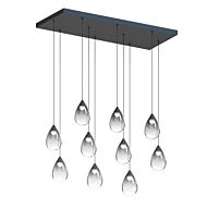 Dewdrop 10-Light LED Linear Pendant in Black