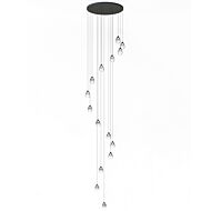 Dewdrop 15-Light LED Pendant in Black