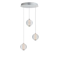 Rhythm 3-Light LED Pendant in Polished Chrome