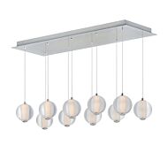 Rhythm 10-Light LED Linear Pendant in Polished Chrome