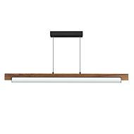 Joist 1-Light LED Linear Pendant in Walnut with Black