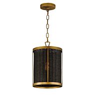 Rattan One Light Pendant in Natural Aged Brass by Maxim