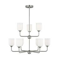 Emile 9-Light Chandelier in Pewter, Nickel, Silver