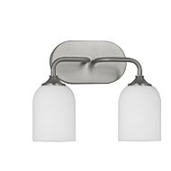 Emile 2-Light Wall Bath Fixture in Pewter, Nickel, Silver