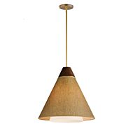 Sumatra 1-Light Pendant in Natural Aged Brass