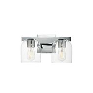 Scoop 2-Light Bathroom Vanity Light in Polished Chrome