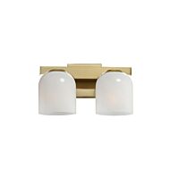 Scoop 2-Light Bathroom Vanity Light in Natural Aged Brass