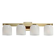 Scoop 4-Light Bathroom Vanity Light in Natural Aged Brass