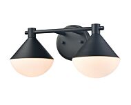 DVI Agawa 2-Light Bathroom Vanity Light in Black