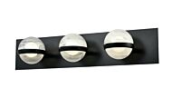 DVI Cirrus 3-Light Bathroom Vanity Light in Ebony