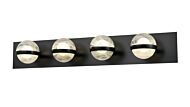 DVI Cirrus 4-Light Bathroom Vanity Light in Ebony