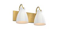 DVI Emma 2-Light Bathroom Vanity Light in Brass