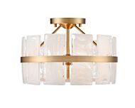 DVI Luna 3-Light Semi-Flush Mount in Brass