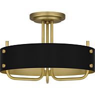 Three Light Semi Flush Mount by Quoizel