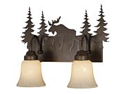 Yellowstone 2-Light Bathroom Vanity Light in Burnished Bronze